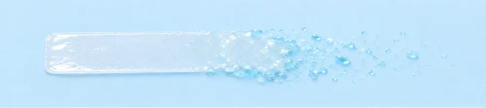 The strip half dissolved